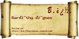 Baróthy Ágnes névjegykártya