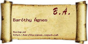 Baróthy Ágnes névjegykártya