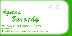 agnes barothy business card